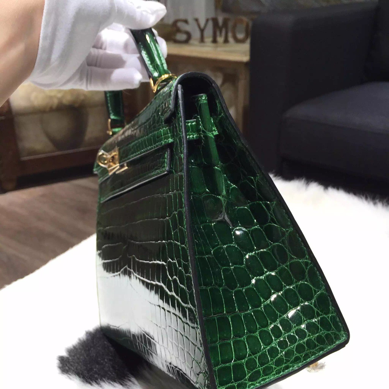 hermes vert fonce crocodile