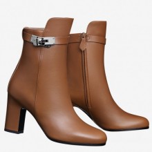 Hermes Brown Joueuse Ankle Boots Women's Shoes RS204219
