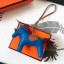 Designer Hermes Rodeo Horse Bag Charm In Blue/Camarel/Ruby Leather RS109215