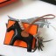 Luxury Hermes Rodeo Horse Bag Charm In Black/Camarel/Grey Leather RS109213