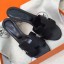 Cheap Hermes Black Epsom Oasis Sandals Women Shoes RS203219