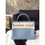 Replica Hermes Kelly 28cm Togo Calfskin Bag Handstitched Palladium Hardware, Bleu Lin CKJ7 RS17721