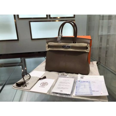 Hermes Birkin 30cm Epsom Leather Palladium Hardware High Quality, Etoupe RS01924