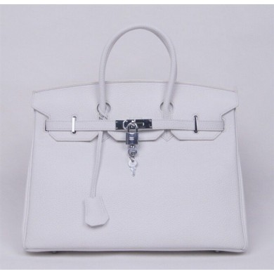 Hermes Birkin 30cm Swift Calfskin Bag Handstitched Palladium Hardware, Craie CC10 RS05567