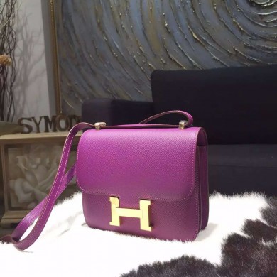 Hermes Constance 18cm Epsom Calfskin Original Leather Handstitched Gold Hardware, Anemone P9 RS06606