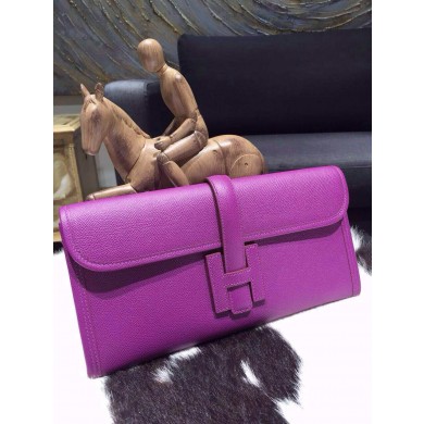 Hermes Jige Elan Clutch 29cm Epsom Calfskin Handstitched, Anemone P9 RS00305