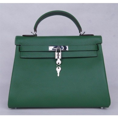 Hermes Kelly 28cm Togo Calfskin Original Leather Bag Handstitched Palladium Hardware, Canopee CKV6 RS00221