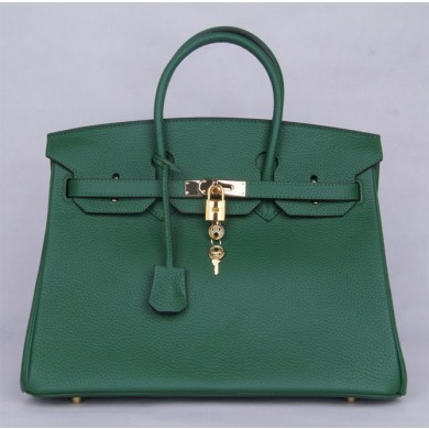 Imitation Hermes Birkin 25cm Lizard Skin Bag Gold Hardware Handstitched, Vert Emeraude 6Q RS14078