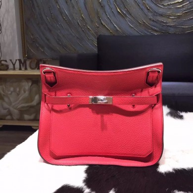 Luxury Hermes Jypsiere 28cm Gypsy Bag Taurillon Clemence Calfskin Palladium Hardware Handstitched, Rose Jaipur T5 RS13094