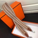 Luxury Hermes Sangle Cavale 50 mm Bag Strap Bronw/White RS25726