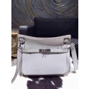 Best Hermes Jypsiere 28cm Gypsy Bag Pearl Gray CK80 Togo Palladium RS11931