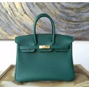 Best Imitation Hermes Birkin 25cm Togo Calfskin Bag Handstitched Gold Hardware, Malachite Z6 RS18117