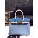 Best Quality Hermes Horseshoe Birkin 30cm Togo Handstitched Gold Hardware, Blue Lin J7, Blue Jean CC75, Parchemin 3C RS14149