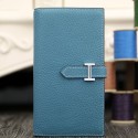 Fake Hermes Bearn Gusset Wallet In Jean Blue Leather RS05724