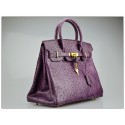 Hermes Autruche Ostrich Birkin 30cm Bag Handstitched Gold Hardware, Bordeaux CK57 RS14143