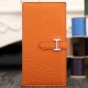 Hermes Bearn Gusset Wallet In Orange Leather RS14931