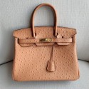 Hermes Birkin 35cm Autruche Ostrich Bag Handstitched Gold Hardware, Parchemin 3C RS167721