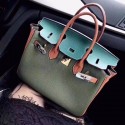 Hermes Birkin 30cm Epsom Calfskin Bag Handstitched Palladium Hardware, Blue Atoll 3P/Rose Confetti 1Q RS08392