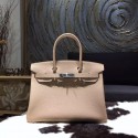 Hermes Birkin 30cm Taurillon Clemence Bag Handstitched Gold/Palladium Hardware, Gris Tourterelle CK81 RS10331