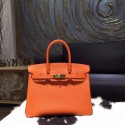 Hermes Birkin 30cm Togo Calfskin Bag Handstitched Gold Hardware, Orange CK93 RS02240