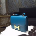 Hermes Constance 23cm Epsom Calfskin Original Leather Handstitched Gold Hardware, Blue Izmir 7W RS12872