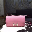 Hermes Constance Elan 23cm Lizard Skin Palladium Hardware Handstitched, Pink 5P RS20276