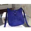 Hermes Evelyne Mini TPM Taurillon Clemence Palladium Hardware Handstitched High Quality, Blue Electric 7T RS07241