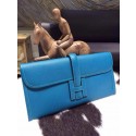 Hermes Jige Elan Clutch 29cm Epsom Calfskin Handstitched, Blue Izmir 7W RS17915