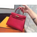 Hermes Kelly 25cm Epsom Calfskin Original Leather Bag Hand Stitched Gold Hardware, Rouge Casaque Q5 RS00083