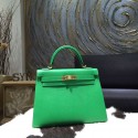 Hermes Kelly 28cm Sellier Rigide Bag Epsom Calfskin Handstitched Gold Hardware, Bambou CK1K RS18584