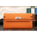 Hermes Kelly Longue Wallet In Orange Epsom Leather RS01801