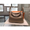 Hermes Lindy 30cm Taurillon Clemence Leather Palladium Hardware High Quality, Gris Tourterelle RS07213