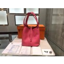 Hermes Picotin Lock 18cm Bag Taurillon Clemence Leather Palladium Hardware High Quality, Pink 5P RS09506