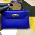 High Imitation Hermes Kelly Mini II In Original leather 20cm Golden Hardware Wine Bule Bag RS26232