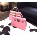 Hot Fake Hermes Kelly 28cm Epsom Calfskin Original Leather Bag Handstitched, Rose Confetti 1Q RS19437