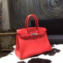 Hot Hermes Birkin 30cm Swift Calfskin Bag Handstitched Palladium Hardware, Rose Jaipur T5 RS03332