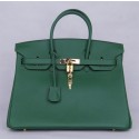 Imitation Hermes Birkin 25cm Lizard Skin Bag Gold Hardware Handstitched, Vert Emeraude 6Q RS14078