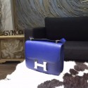 Imitation Hermes Constance 23cm Epsom Calfskin Original Leather Handstitched Palladium Hardware, Blue Electric 7T RS16565