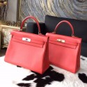 Imitation Hermes Kelly 28cm Swift Calfskin Bag Handstitched Gold/Palladium Hardware, Rose Jaipur T5 RS03672