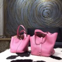 Imitation Hermes Picotin Lock Bag 18cm/22cm Taurillon Clemence Palladium Hardware Hand Stitched, Pink 5P RS02888