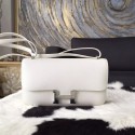 Quality Hermes Constance Elan 23cm Epsom Calfskin Palladium Hardware Handstitched, White RS17270