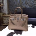 Replica Hermes Birkin 30cm Togo Calfskin Bag Original Leather Handstitched, Etoupe CK18 RS04382