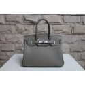 Replica Hermes Horseshoe Birkin 40cm Togo Calfskin Original Leather Bag Handstitched Silver Hardware, Chocolat CK47 RS04370