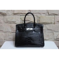 Best Hermes So Black Matte Alligator Crocodile Birkin 35cm Handstitched, So Black RS13552