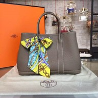 Hermes Garden Party 30cm Togo Calfskin Leather Palladium Hardware High Quality, Etoupe RS17305