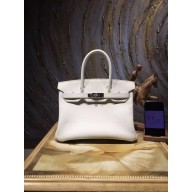 Replica High Quality Hermes Birkin 35cm Togo Calfskin Bag Handstitched Palladium Hardware, Blanc RS12473