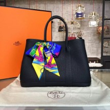 Best Quality Copy Hermes Garden Party 30cm Togo Calfskin Leather Palladium Hardware High Quality, Black RS06397