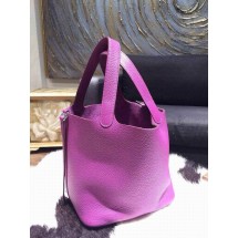 Copy Hermes Picotin Lock Bag 22cm Taurillon Clemence Palladium Hardware Hand Stitched, Anemone P9 RS10285