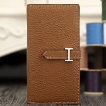 Hermes Bearn Gusset Wallet In Brown Leather RS14640