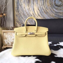 Hermes Birkin 25cm/30cm Togo Calfskin Bag Handstitched Palladium Hardware, Jaune Poussin 1Z RS03991